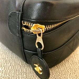 Vintage CHANEL lambskin train case/cosmetic bag
